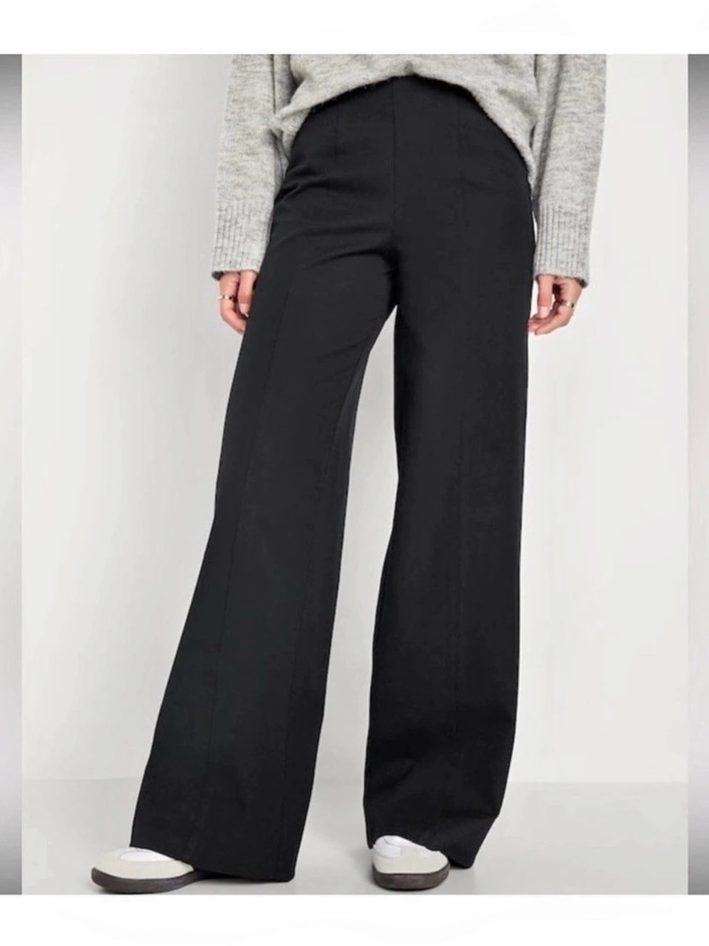 Old Navy High-Waisted Pull-On Pixie Super Wide-Leg Pants Black Medium tall